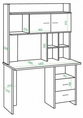 Стол компьютерный Домино lite СКЛ-Прям120+НКЛХ-120 в Режи - rezh.mebel24.online | фото 2