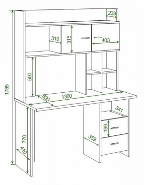 Стол компьютерный Домино Lite СКЛ-Прям130+НКЛХ-130 в Режи - rezh.mebel24.online | фото 2