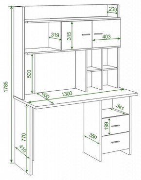 Стол компьютерный Домино Lite СКЛ-Прям130Р+НКЛХ-130 в Режи - rezh.mebel24.online | фото 2