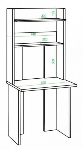 Стол компьютерный Домино Lite СКЛ-Прям80+НКЛХ 80 в Режи - rezh.mebel24.online | фото 2