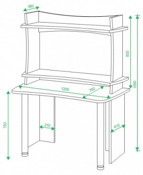 Стол компьютерный Домино Lite СКЛ-Софт120+НКИЛ120 в Режи - rezh.mebel24.online | фото 2