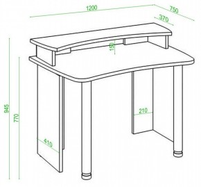 Стол компьютерный Домино lite СКЛ-Софт120+НКИЛ120 в Режи - rezh.mebel24.online | фото 2