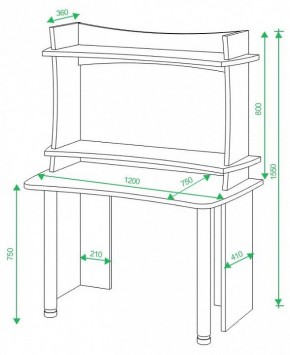 Стол компьютерный Домино lite СКЛ-Софт120+НКИЛ120 ВЛ в Режи - rezh.mebel24.online | фото 2