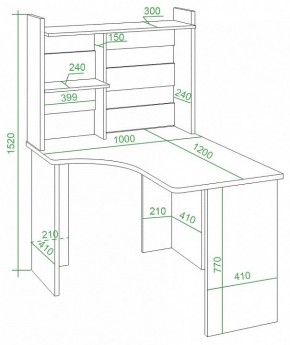 Стол компьютерный Домино Lite СКЛ-Угл120+НКЛ-100 в Режи - rezh.mebel24.online | фото 2