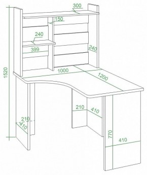 Стол компьютерный Домино Lite СКЛ-Угл120+НКЛ-100 в Режи - rezh.mebel24.online | фото 2