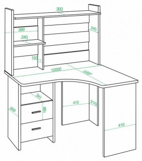 Стол компьютерный Домино Lite СКЛ-Угл120+НКЛХ-120 в Режи - rezh.mebel24.online | фото 2
