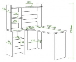Стол компьютерный Домино Lite СКЛ-Угл130+НКЛ-120 в Режи - rezh.mebel24.online | фото 2
