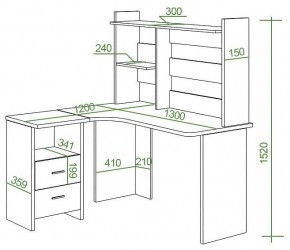 Стол компьютерный Домино Lite СКЛ-Угл130+НКЛ-130 в Режи - rezh.mebel24.online | фото 3