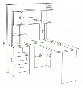 Стол компьютерный Домино Lite СКЛ-Угл130+НКЛХ-120 в Режи - rezh.mebel24.online | фото 2