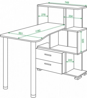 Стол компьютерный Домино СЛ-5-3СТ-2+БЯ в Режи - rezh.mebel24.online | фото 2