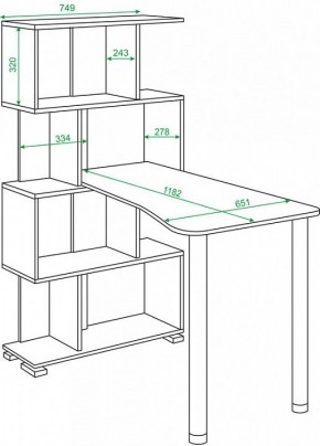 Стол компьютерный Домино СЛ-5-4СТ-2+БД+БЯ в Режи - rezh.mebel24.online | фото 2