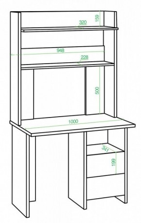 Стол компьютерный Нельсон Lite СКЛ-Прям100+НКЛХ-100 НБЕ в Режи - rezh.mebel24.online | фото 2