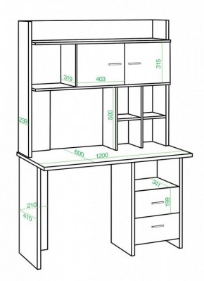 Стол компьютерный Нельсон Lite СКЛ-Прям120+НКЛХ-120 БЕ в Режи - rezh.mebel24.online | фото 2