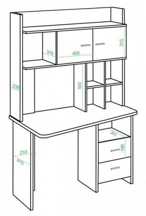 Стол компьютерный Нельсон Lite СКЛ-Трап120+НКЛХ-120 БЕ ПРАВ в Режи - rezh.mebel24.online | фото 2