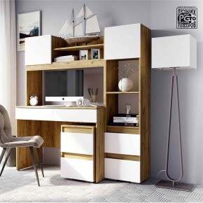 Стол компьютерный Селфи (ПН-17/ПС-5/ТБ-22) крафт/белый в Режи - rezh.mebel24.online | фото
