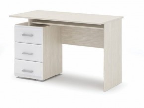 Стол компьютерный Симба Дуб белфорт-Белый глянец в Режи - rezh.mebel24.online | фото 1