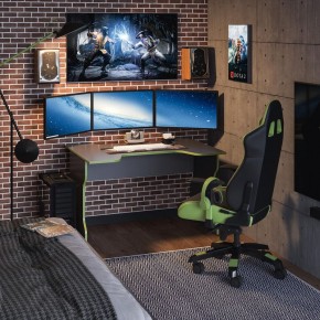 Стол компьютерный ВАРДИГ K1 120x82, антрацит/лайм в Режи - rezh.mebel24.online | фото 4