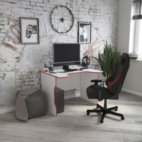 Стол компьютерный ВАРДИГ K2 100x82, белый/красный в Режи - rezh.mebel24.online | фото 4