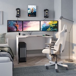 Стол компьютерный ВАРДИГ K2 100x82, белый/серебристый в Режи - rezh.mebel24.online | фото 4