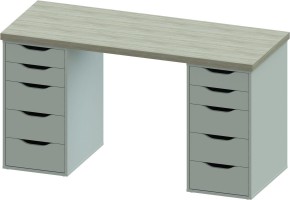 Стол письменный Ингар 2/55 140x75x55, дуб беленый/белый в Режи - rezh.mebel24.online | фото 2