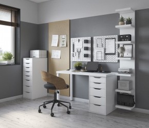 Стол письменный Ингар белый, 140x75, с одной тумбой в Режи - rezh.mebel24.online | фото 2