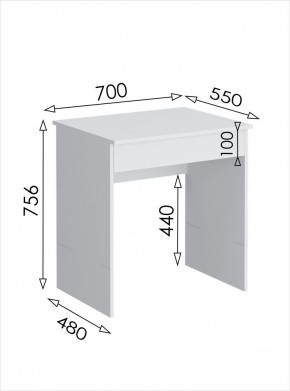 Стол письменный мини с ящиком Париж в Режи - rezh.mebel24.online | фото 3