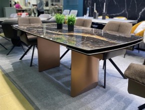 Стол ПУАНТО 200 TITANIUM LAWA NERO, керамика / МЕДЬ каркас М-City в Режи - rezh.mebel24.online | фото 2