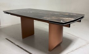 Стол ПУАНТО 200 TITANIUM LAWA NERO, керамика / МЕДЬ каркас М-City в Режи - rezh.mebel24.online | фото 3