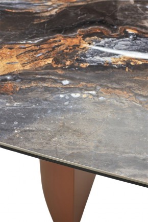 Стол ПУАНТО 200 TITANIUM LAWA NERO, керамика / МЕДЬ каркас М-City в Режи - rezh.mebel24.online | фото 7