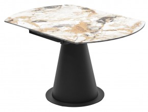 Стол TERAMO 135 GLOSS GRAND JADE SOLID CERAMIC, керамика, поворотн.механизм / Черный каркас, ®DISAUR в Режи - rezh.mebel24.online | фото 11