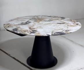 Стол TERAMO 135 GLOSS GRAND JADE SOLID CERAMIC, керамика, поворотн.механизм / Черный каркас, ®DISAUR в Режи - rezh.mebel24.online | фото 5