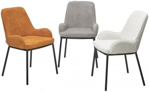Стул BRIO CATO-01 Белый, фактурная ткань / черный каркас, ®DISAUR в Режи - rezh.mebel24.online | фото 4