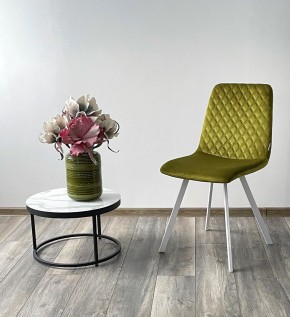 Стул DAIQUIRI BLUVEL-75 OLIVA / белый каркас, велюр М-City в Режи - rezh.mebel24.online | фото 3