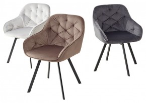 Стул GALE 360 град. поворот. BLUVEL-03 LIGHT GREY, велюр/ черный каркас, М-City в Режи - rezh.mebel24.online | фото 2