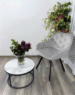 Стул GALE 360 град. поворот. BLUVEL-03 LIGHT GREY, велюр/ черный каркас, М-City в Режи - rezh.mebel24.online | фото 6
