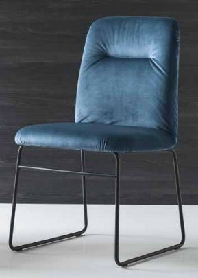Стул GRETA CB/1904 MET.P15 MATT BLACK/ VENICE S0J OCEAN BLUE в Режи - rezh.mebel24.online | фото