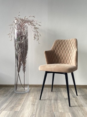 Стул HERMAN 360 град. БЕЖЕВЫЙ #5, велюр / черный каркас М-City в Режи - rezh.mebel24.online | фото 3