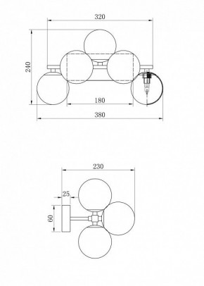 Светильник на штанге Maytoni Dallas MOD547WL-05G в Режи - rezh.mebel24.online | фото 3