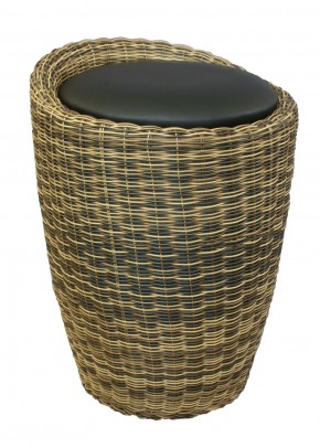 Табурет с местом для хранения LM-1100Rattan, чёрный в Режи - rezh.mebel24.online | фото