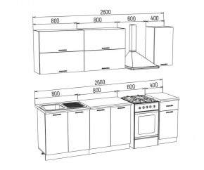 ТЕХНО-3 Кухонный гарнитур 2,0 м Компоновка №2 в Режи - rezh.mebel24.online | фото