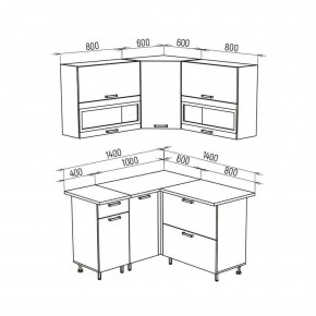 ТЕХНО Кухонный гарнитур угловой 1,4х1,4 м Компоновка №2 в Режи - rezh.mebel24.online | фото 8