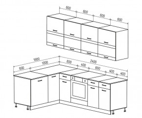 ТЕХНО Кухонный гарнитур угловой 2,4х1,6 м Компоновка №4 в Режи - rezh.mebel24.online | фото 6