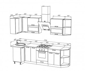 ТЕХНО Кухонный гарнитур угловой 2,7х0,9 м Компоновка №2 в Режи - rezh.mebel24.online | фото 8