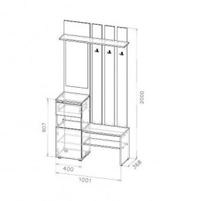 Токио Вешалка с зеркалом в Режи - rezh.mebel24.online | фото 3