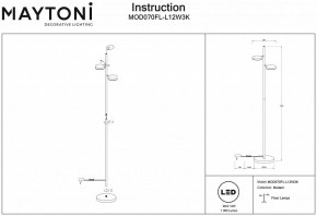 Торшер Maytoni Fad MOD070FL-L12W3K в Режи - rezh.mebel24.online | фото 3