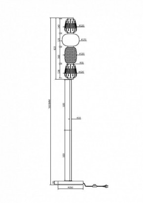 Торшер Maytoni Pattern MOD267FL-L32CH3K в Режи - rezh.mebel24.online | фото 2
