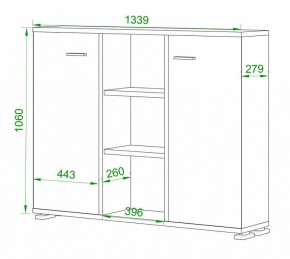 Тумба комбинированная Домино нельсон ПУ-60-3 в Режи - rezh.mebel24.online | фото 2