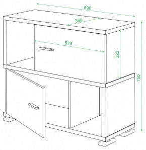 Тумба комбинированная Домино СБ-30/2 в Режи - rezh.mebel24.online | фото 2