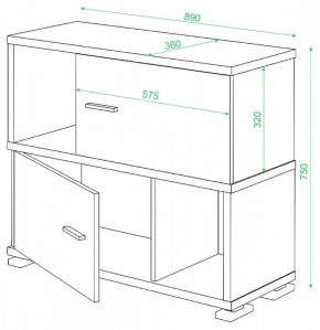 Тумба комбинированная СБ-30/2 в Режи - rezh.mebel24.online | фото 2