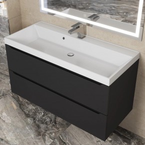 Тумба под раковину Uperwood Tanos 100 см, подвесная, черная матовая в Режи - rezh.mebel24.online | фото
